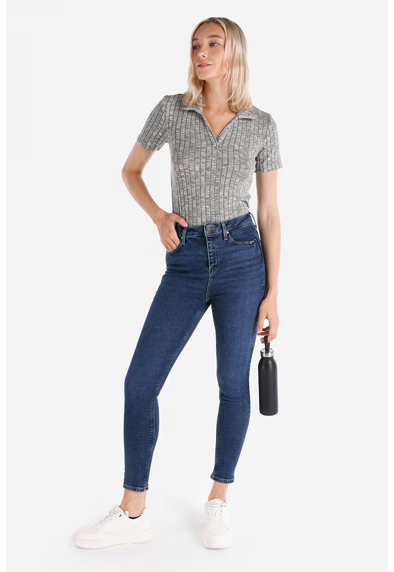 COLINS Blugi crop cu talie inalta - Bleumarin