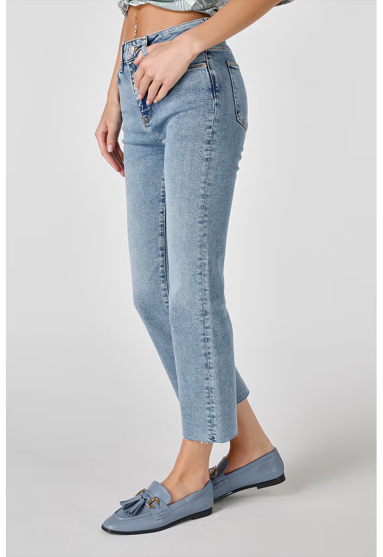 COLINS Blugi crop cu talie medie - Albastru deschis