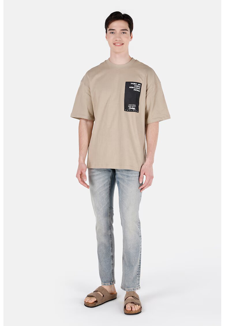 COLIN'S Blugi cu croiala dreapta si aspect decolorat - Albastru prafuit