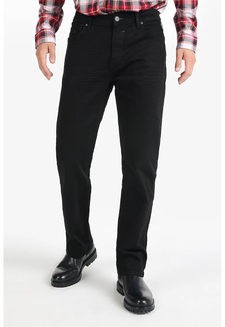 COLINS Blugi cu talie joasa si 5 buzunare - Negru