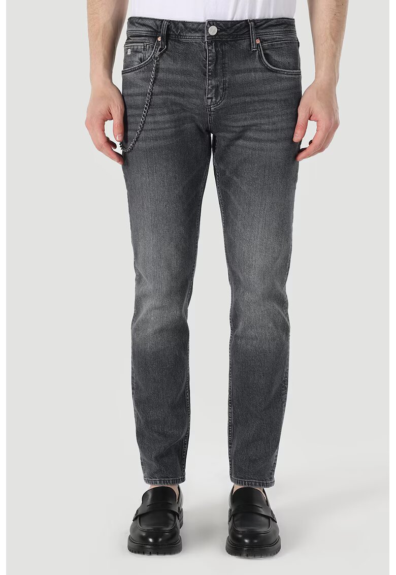 COLINS Blugi drepti cu aspect decolorat Karl - Negru stins