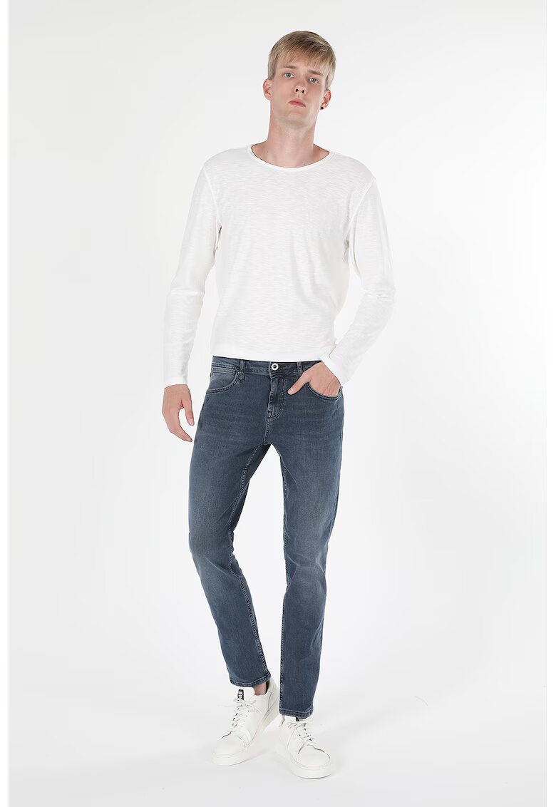 COLINS Blugi regular fit cu aspect decolorat - Bleumarin