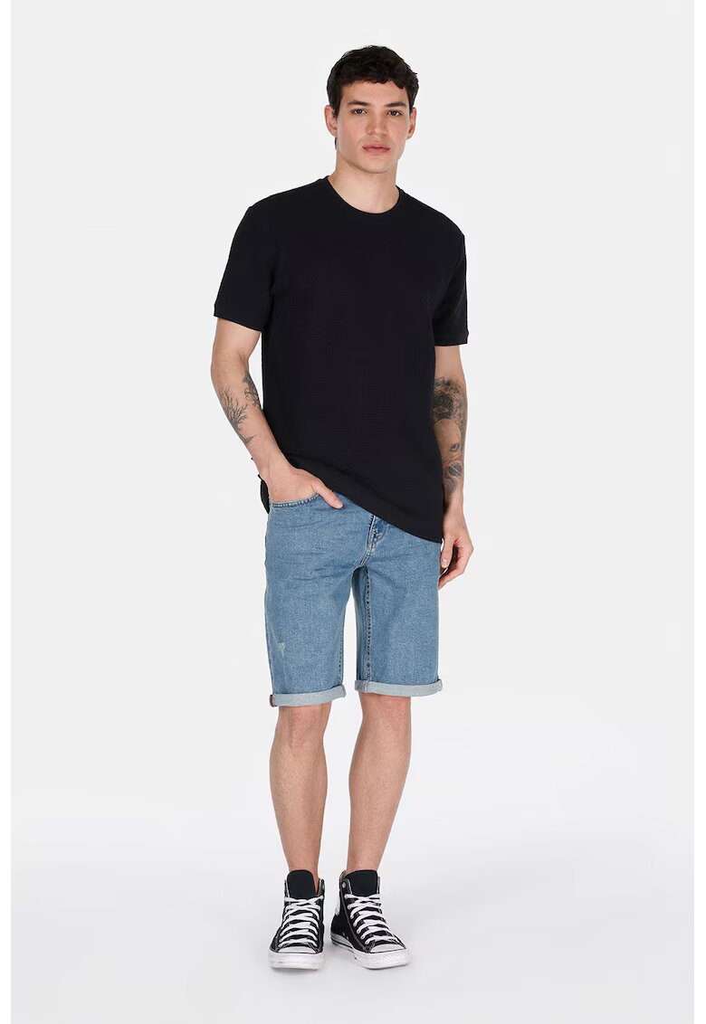 COLIN'S Blugi scurti uni cu talie medie - Albastru melange