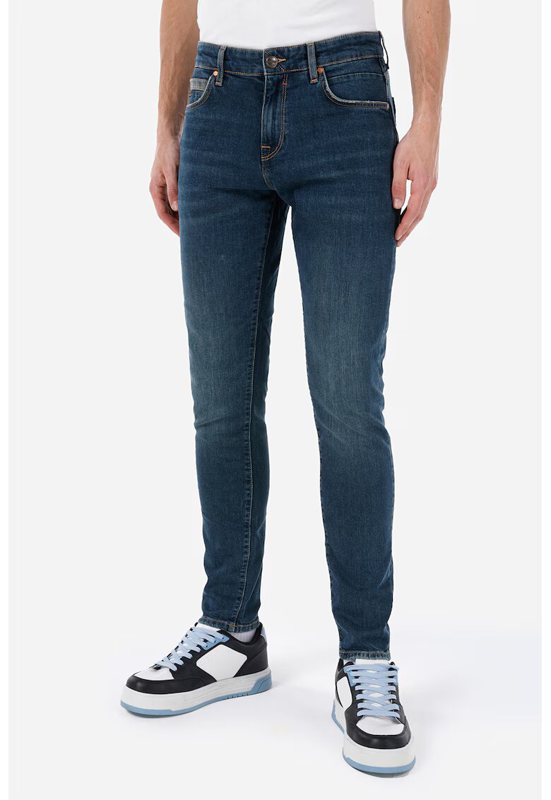 COLINS Blugi skinny cu talie medie - Albastru petrol