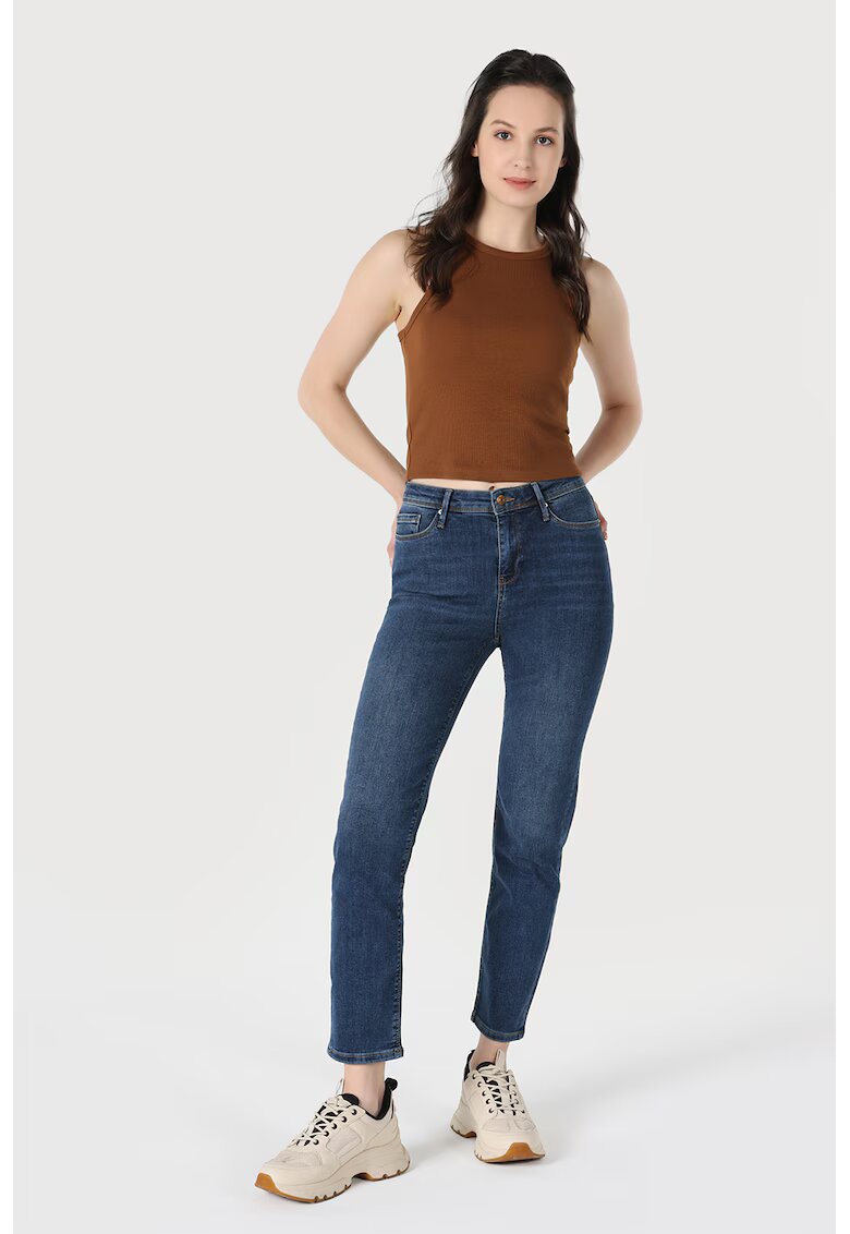 COLINS Blugi slim fit cu aspect decolorat - Albastru