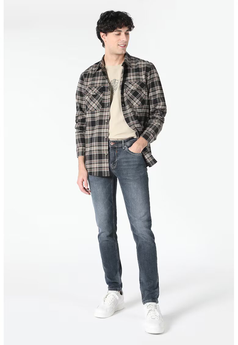 COLINS Blugi slim fit cu aspect decolorat Danny - Albastru prafuit
