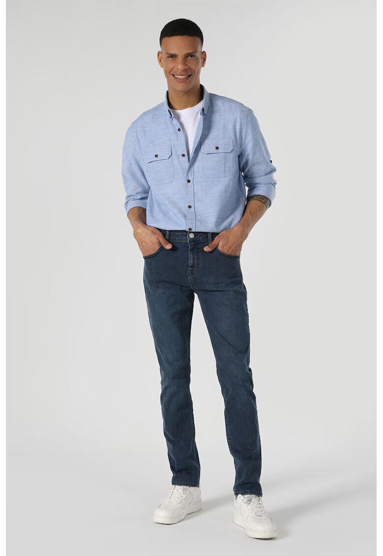 COLINS Blugi slim fit cu talie medie - Albastru melange