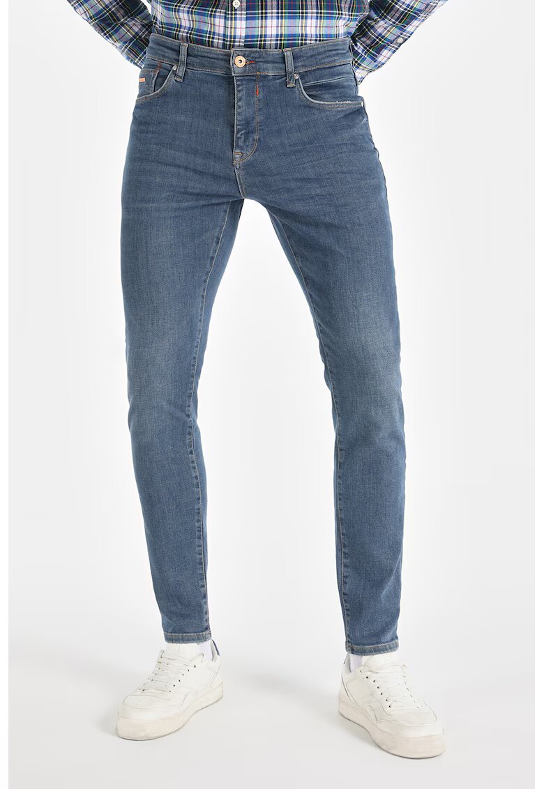 COLINS Blugi slim fit cu talie medie - Albastru prafuit
