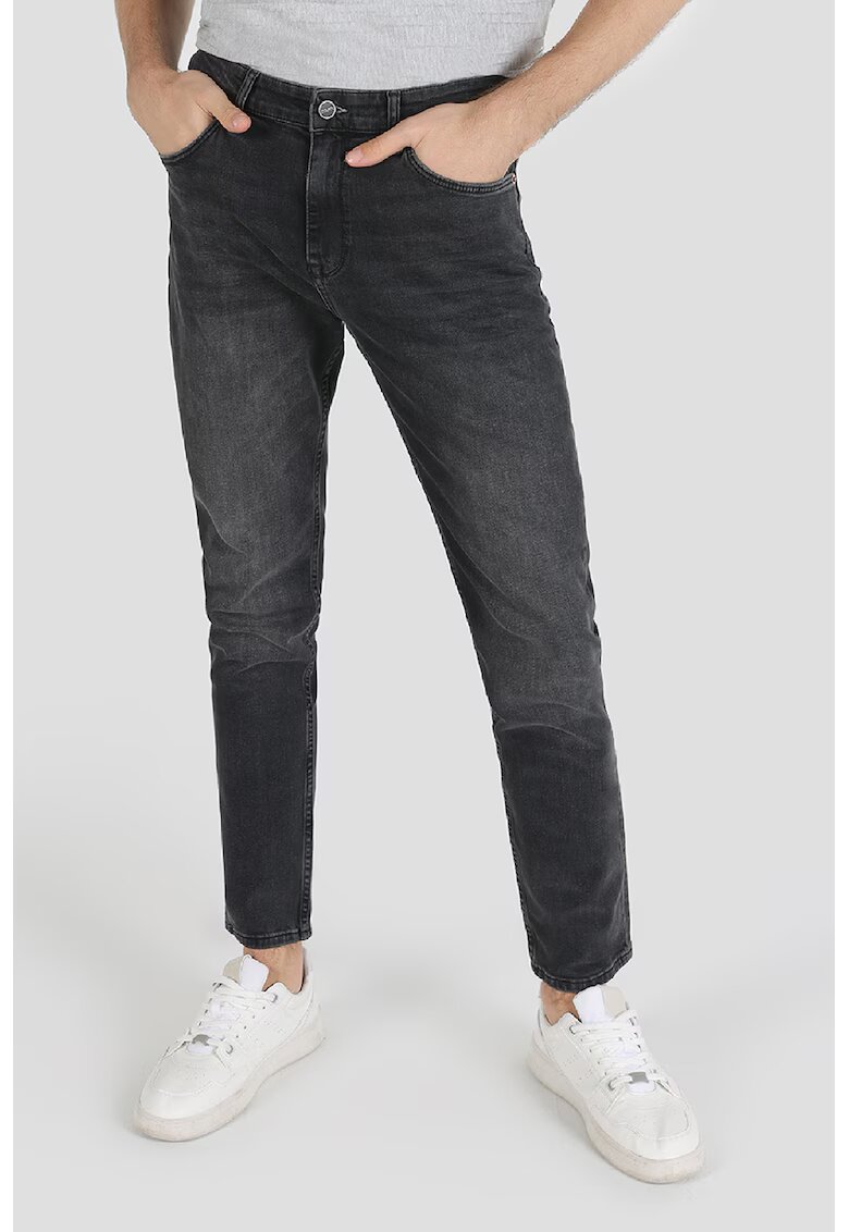 COLINS Blugi uni cu talie medie - Negru stins
