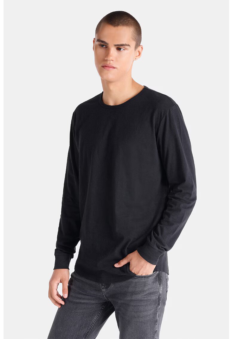 COLINS Bluza cu decolteu la baza gatului - Negru