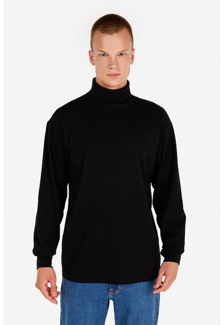 COLIN'S Bluza de bumbac cu guler inalt - Negru