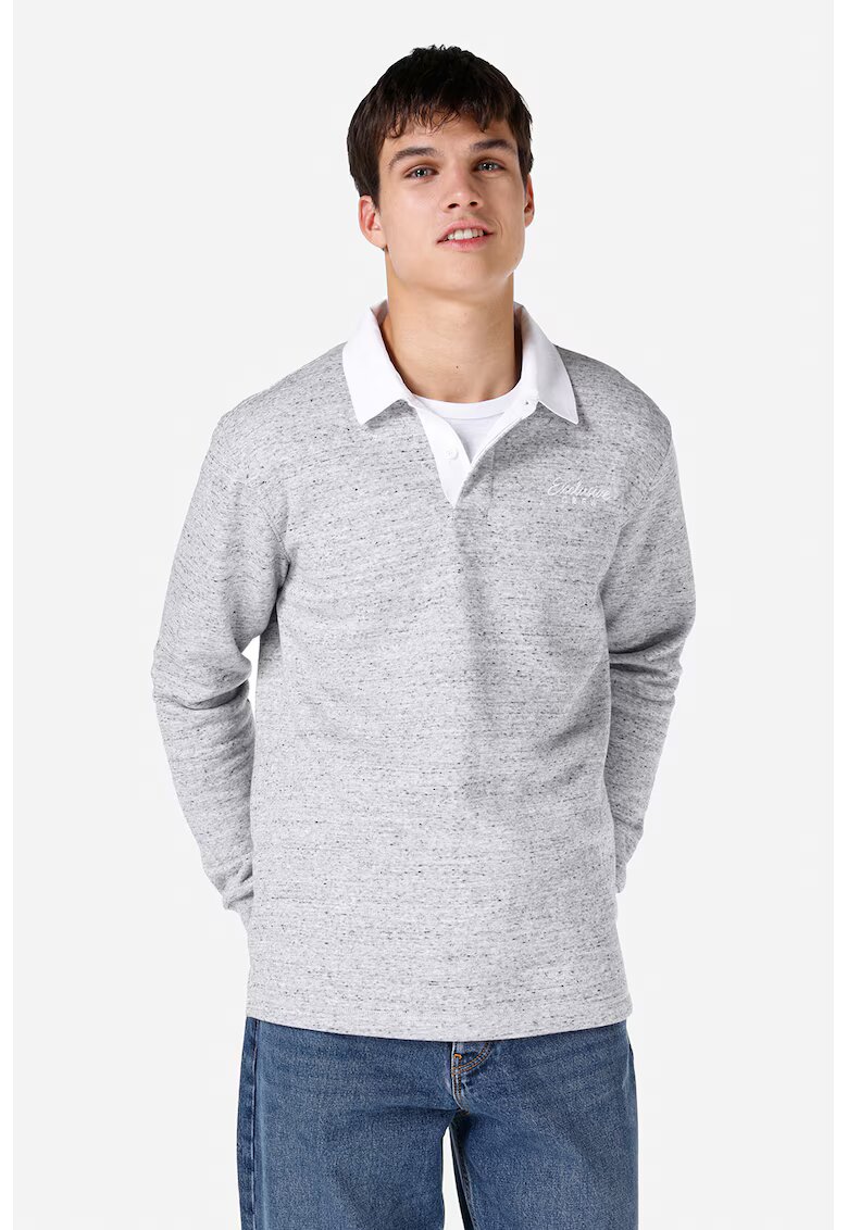 COLIN'S Bluza polo cu guler contrastant - Alb/Gri melange