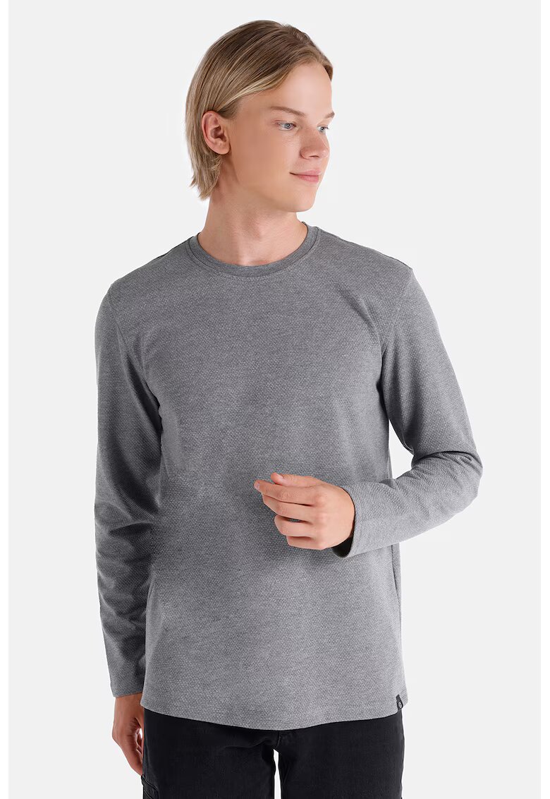 COLINS Bluza regular fit cu decolteu la baza gatului - Gri melange