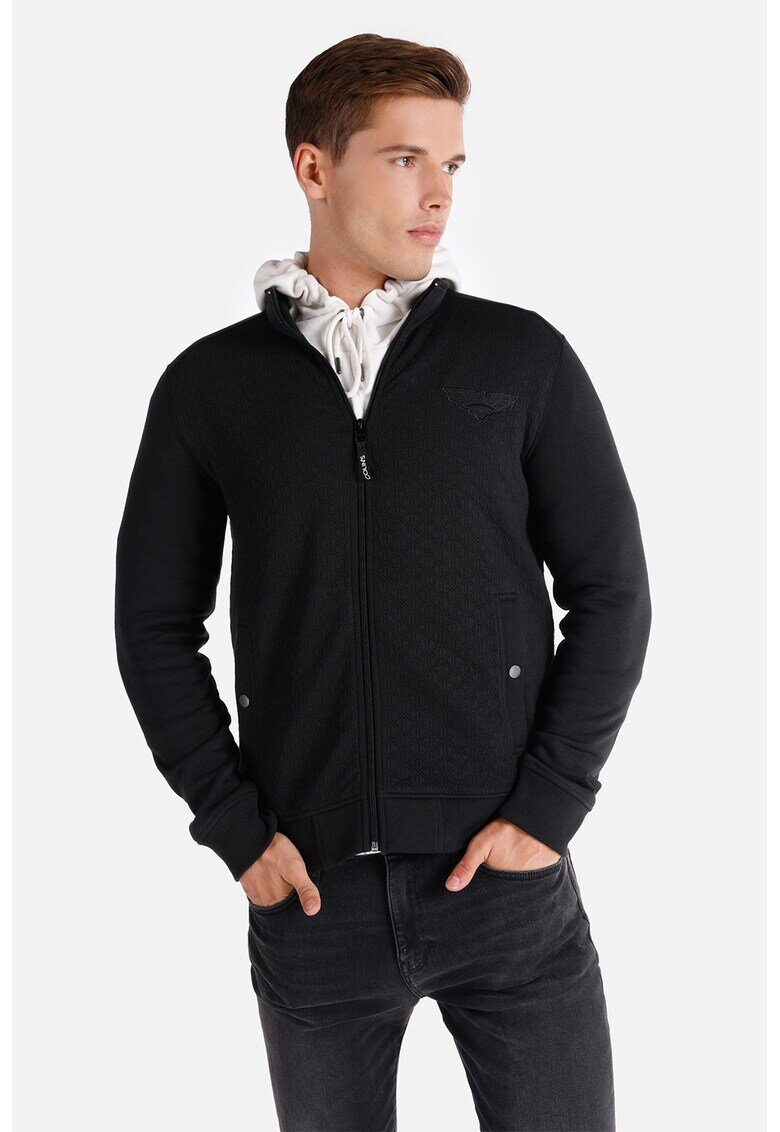 COLINS Bluza sport cu fermoar si guler inalt - Negru