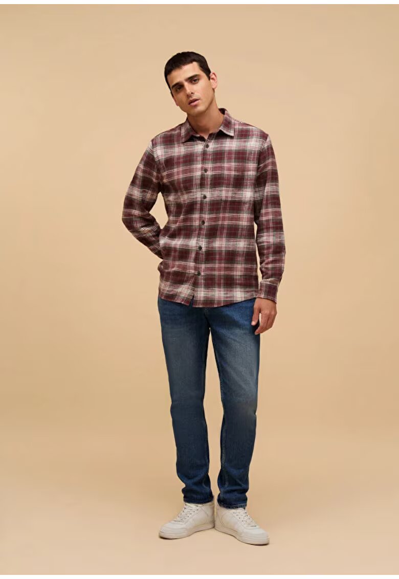 COLIN'S Camasa Cu Maneca Lunga Bordo Regular Fit 8684112962757