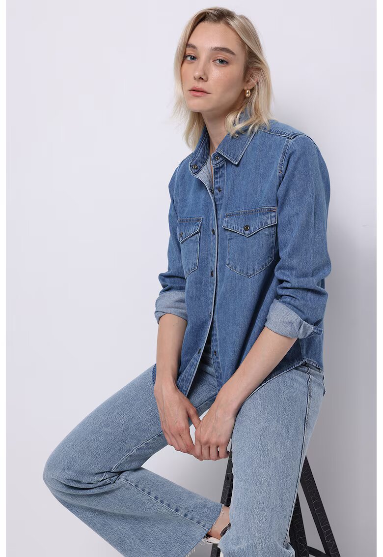 COLIN'S Camasa din denim cu capse - Albastru