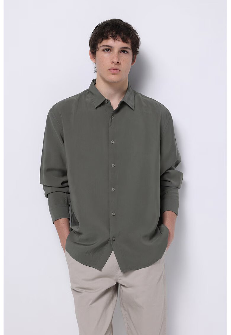 COLIN'S Camasa uni regular fit - Kaki inchis