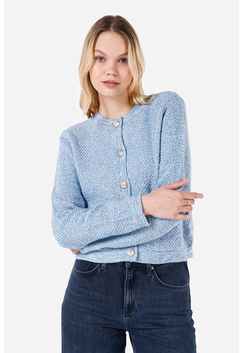 COLIN'S Cardigan cu buzunare aplicate - Albastru lavanda