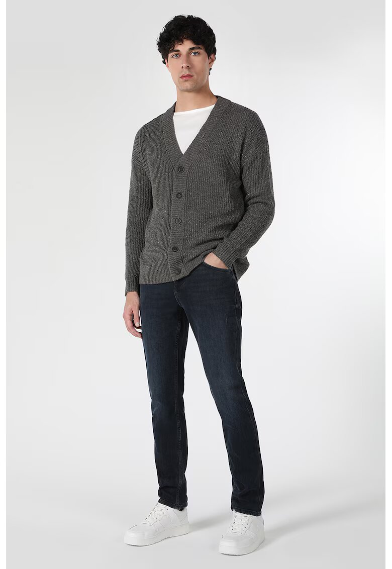COLIN'S Cardigan cu nasturi si decolteu in V - Gri inchis melange