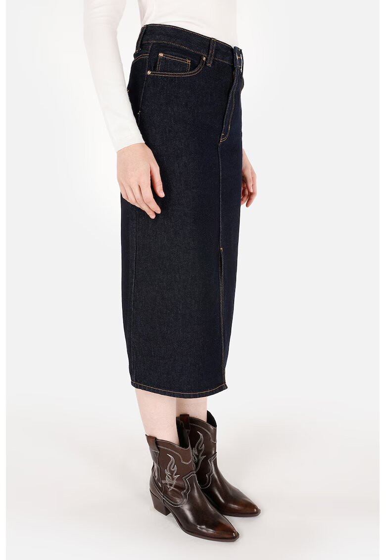 COLIN'S Fusta midi din denim - Albastru inchis
