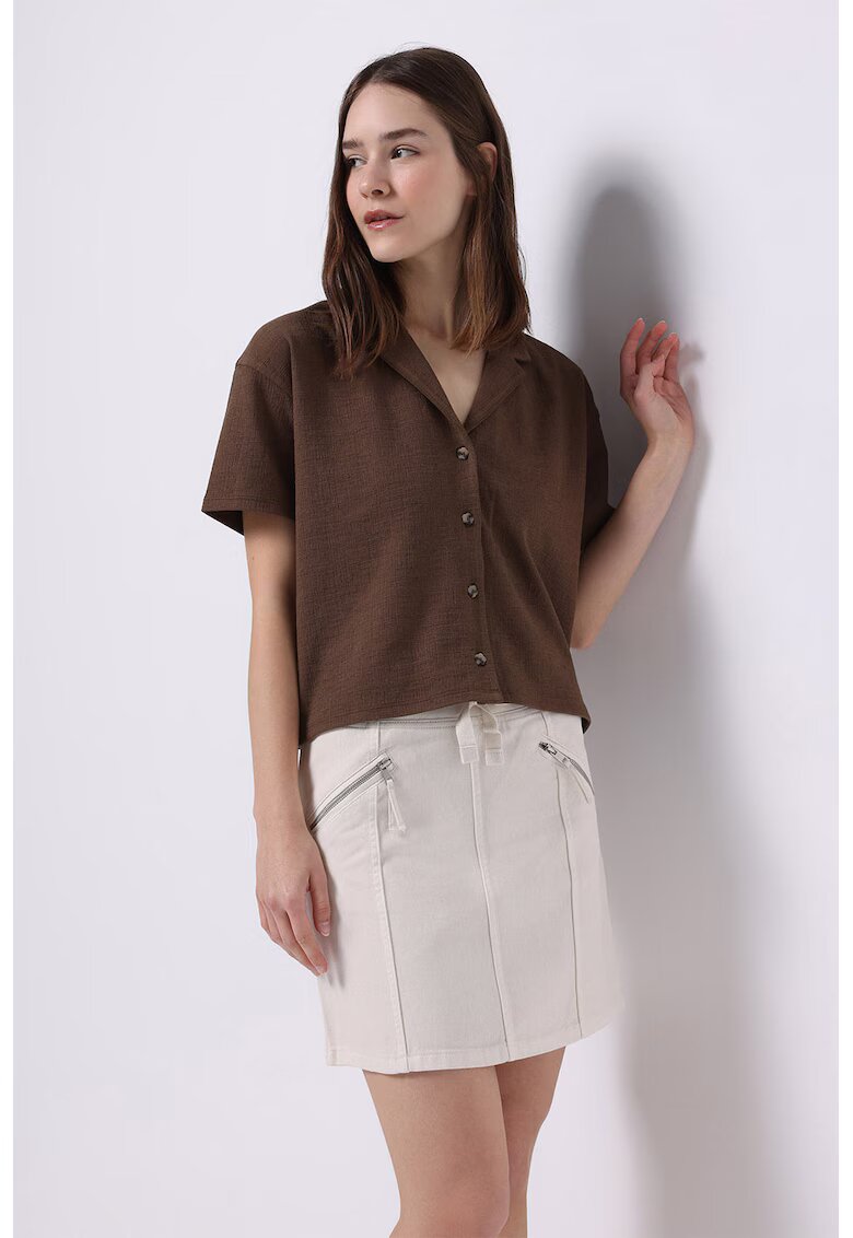 COLIN'S Fusta mini cu snur elastic in talie - Bej
