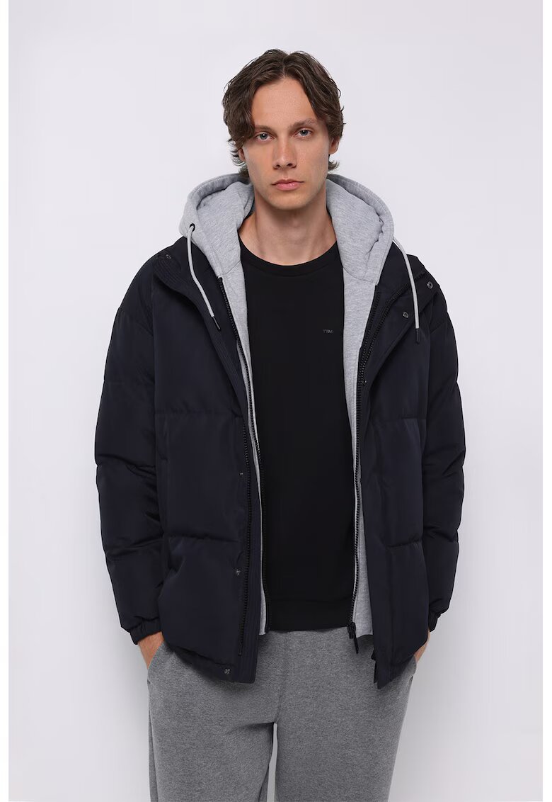 COLIN'S Geaca cu guler inalt si model uni - Albastru ultramarin/Gri deschis melange