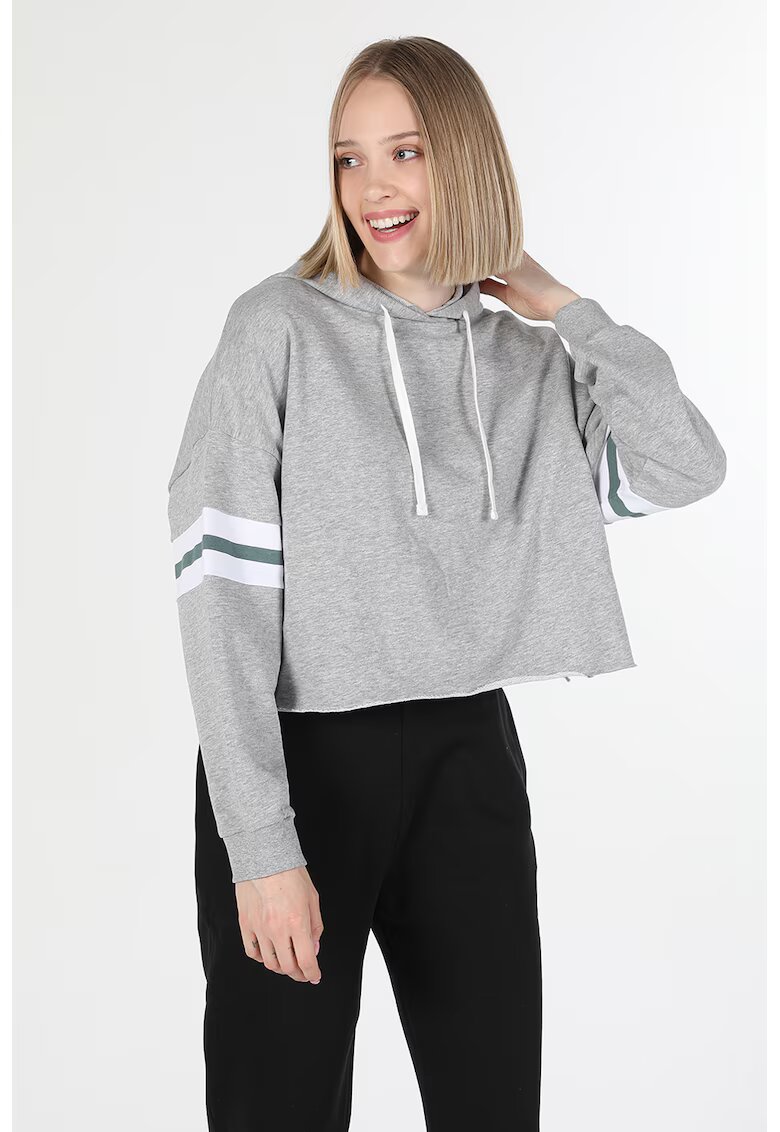 COLINS Hanorac crop cu maneci cazute - Gri melange