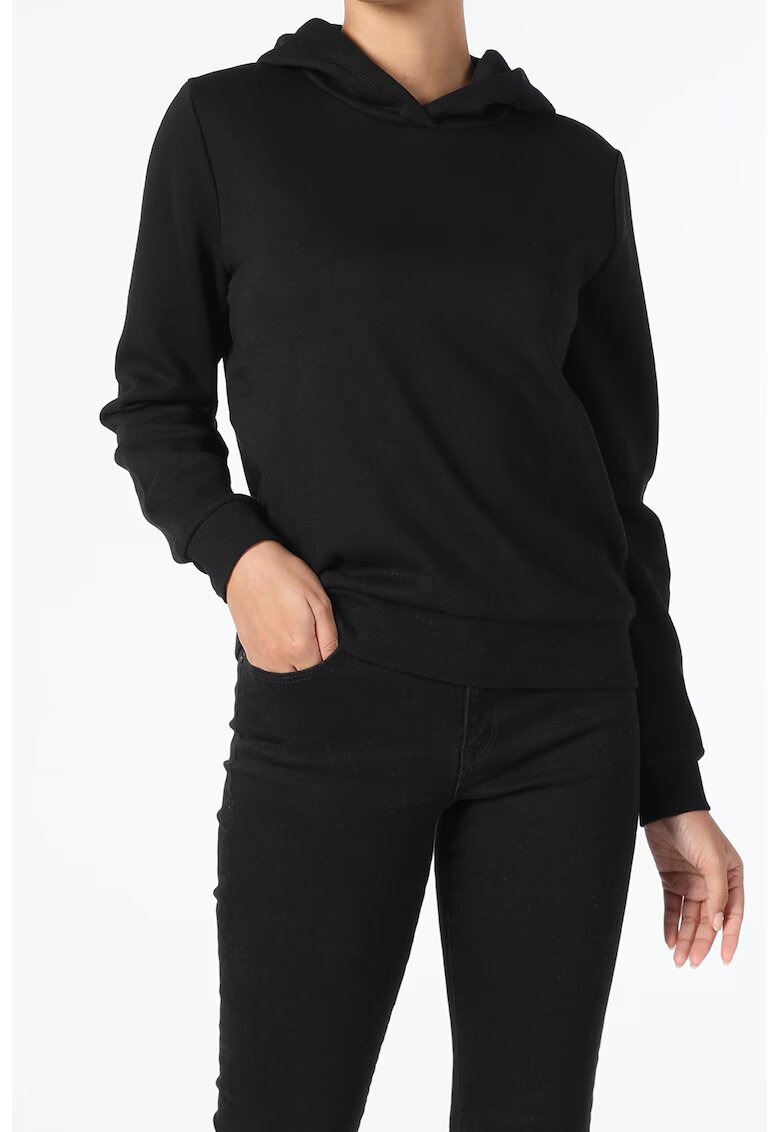 COLINS Hanorac regular fit cu terminatie striata - Negru