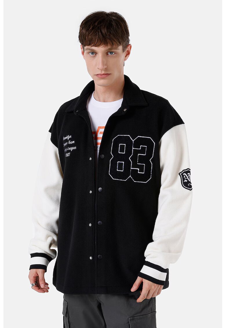 COLIN'S Jacheta bomber cu maneci contrastante - Alb/Negru