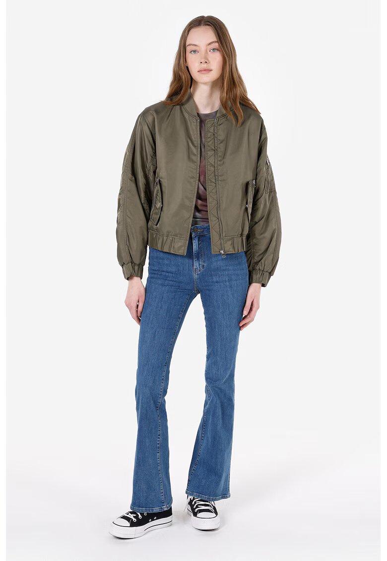 COLIN'S Jacheta bomber din nailon cu buzunare multiple - Kaki