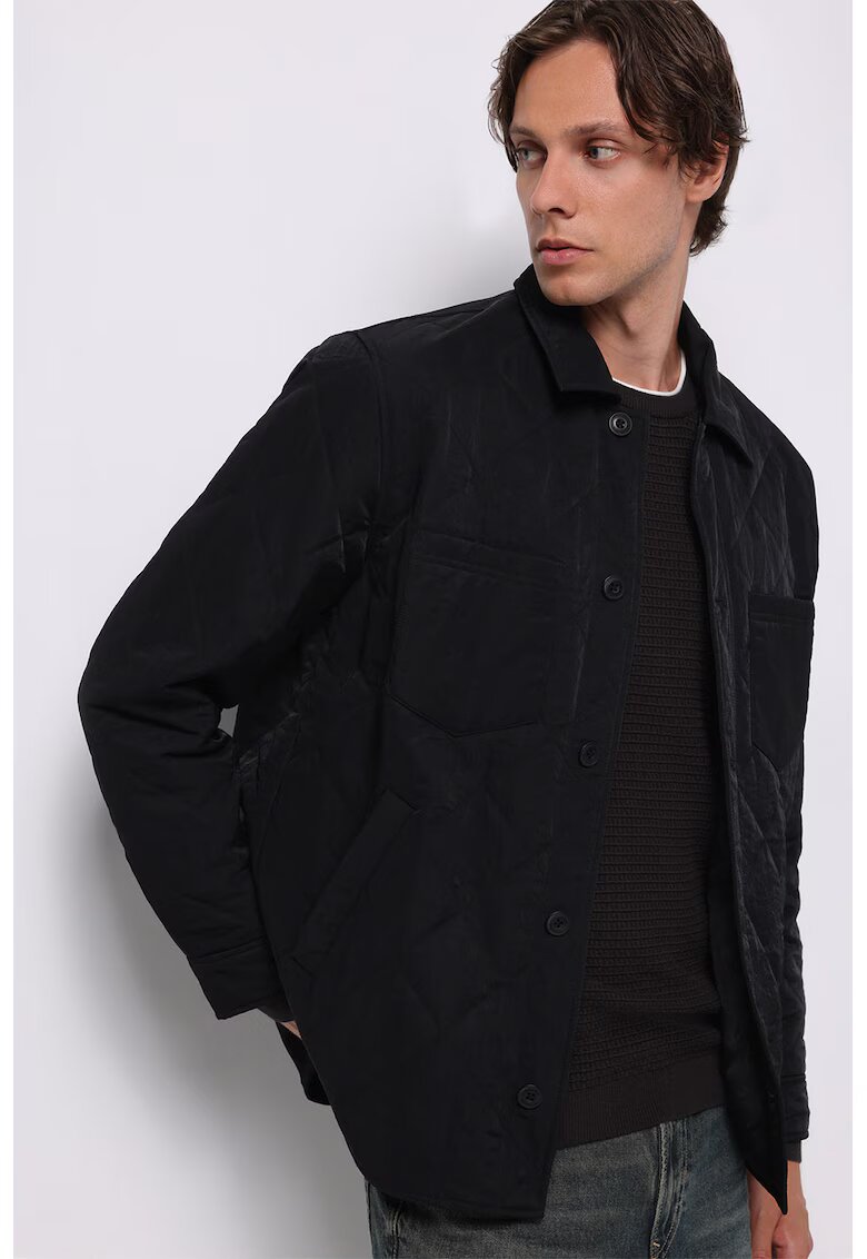 COLIN'S Jacheta-camasa cu model uni si 2 buzunare - Negru