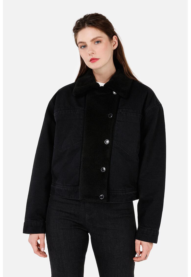 COLIN'S Jacheta crop cu maneci cazute - Negru