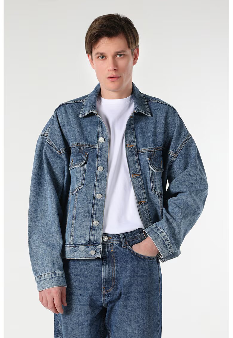 COLINS Jacheta de denim cu maneci cazute - Albastru inchis