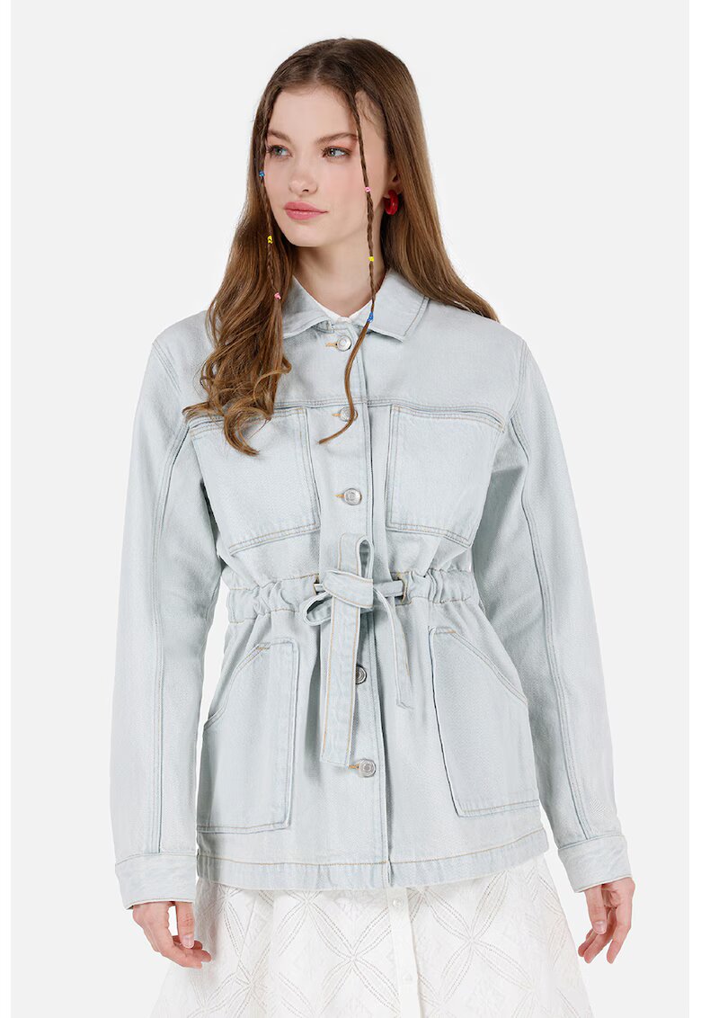 COLIN'S Jacheta din denim cu cordon in talie - Albastru deschis