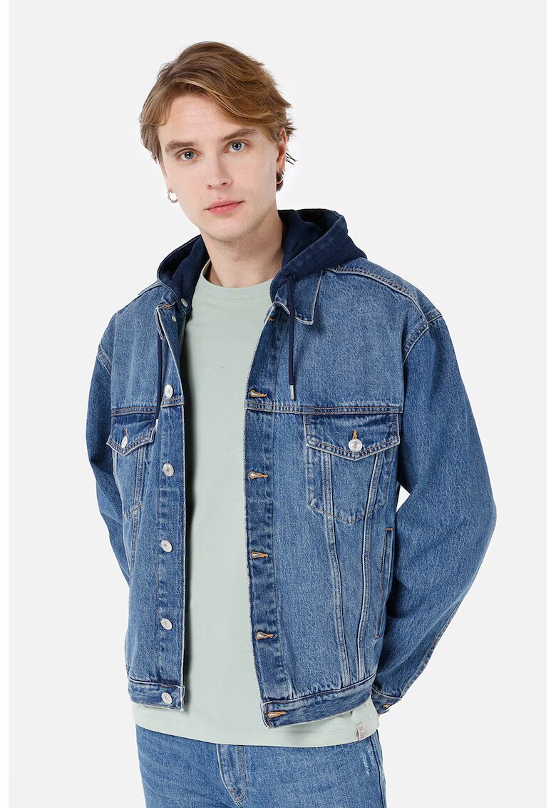 COLIN'S Jacheta din denim cu gluga detasabila - Albastru inchis
