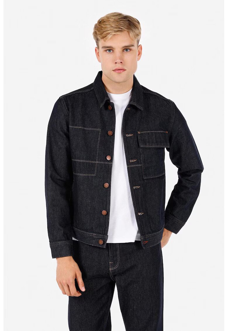COLIN'S Jacheta din denim cu guler clasic si nasturi - Albastru ultramarin