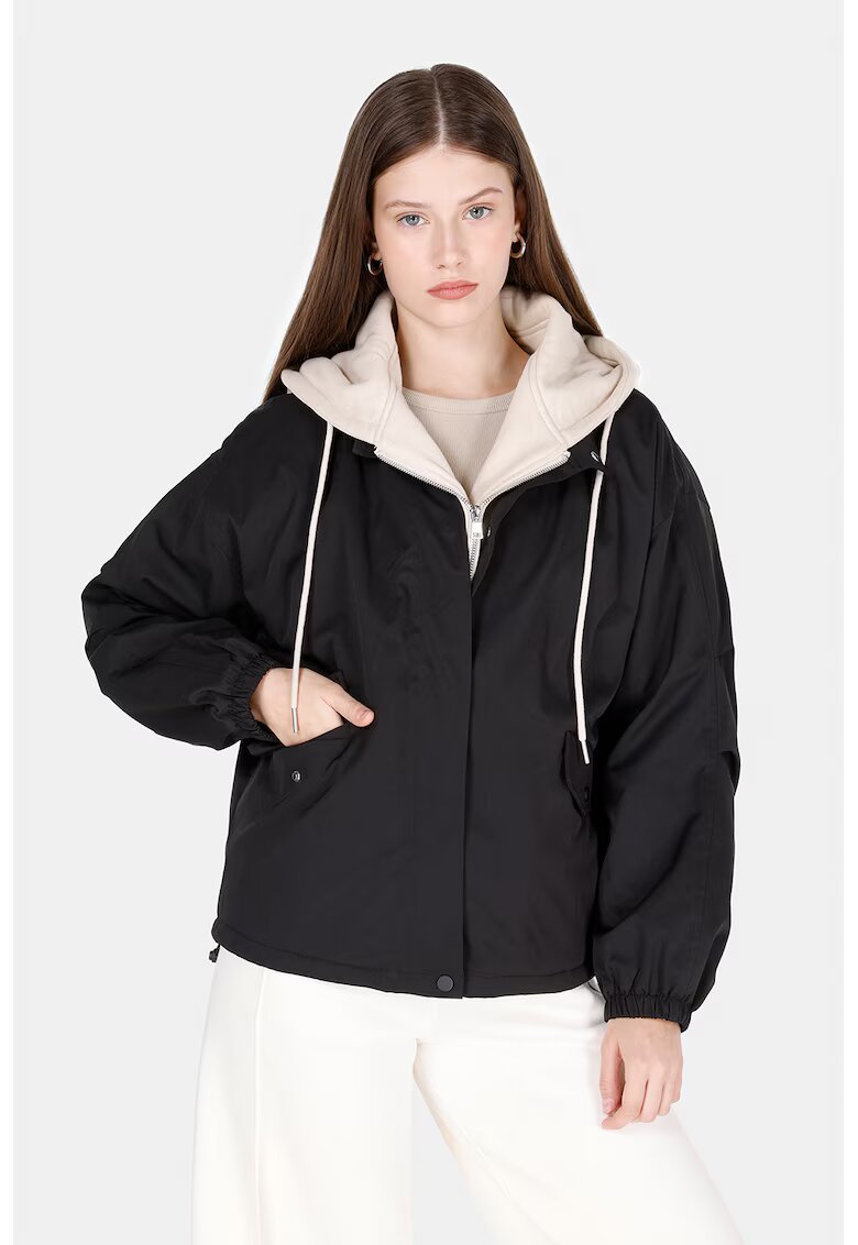 COLIN'S Jacheta regular fit cu gluga - Negru/Maro nisip