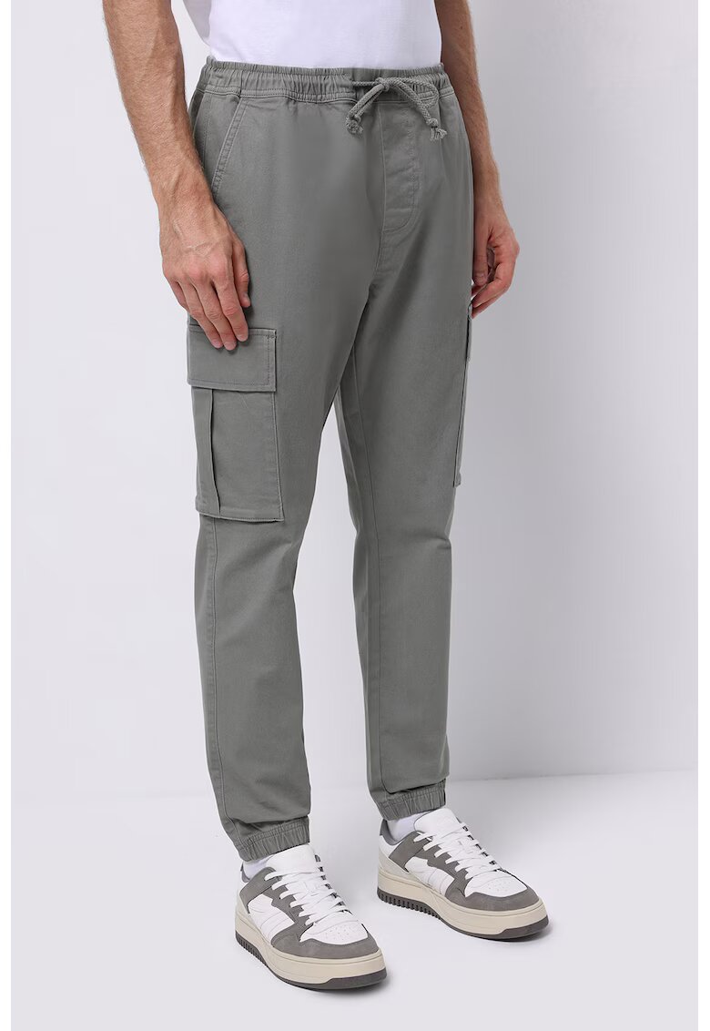 COLIN'S Pantaloni cargo cu snur in talie - Gri inchis