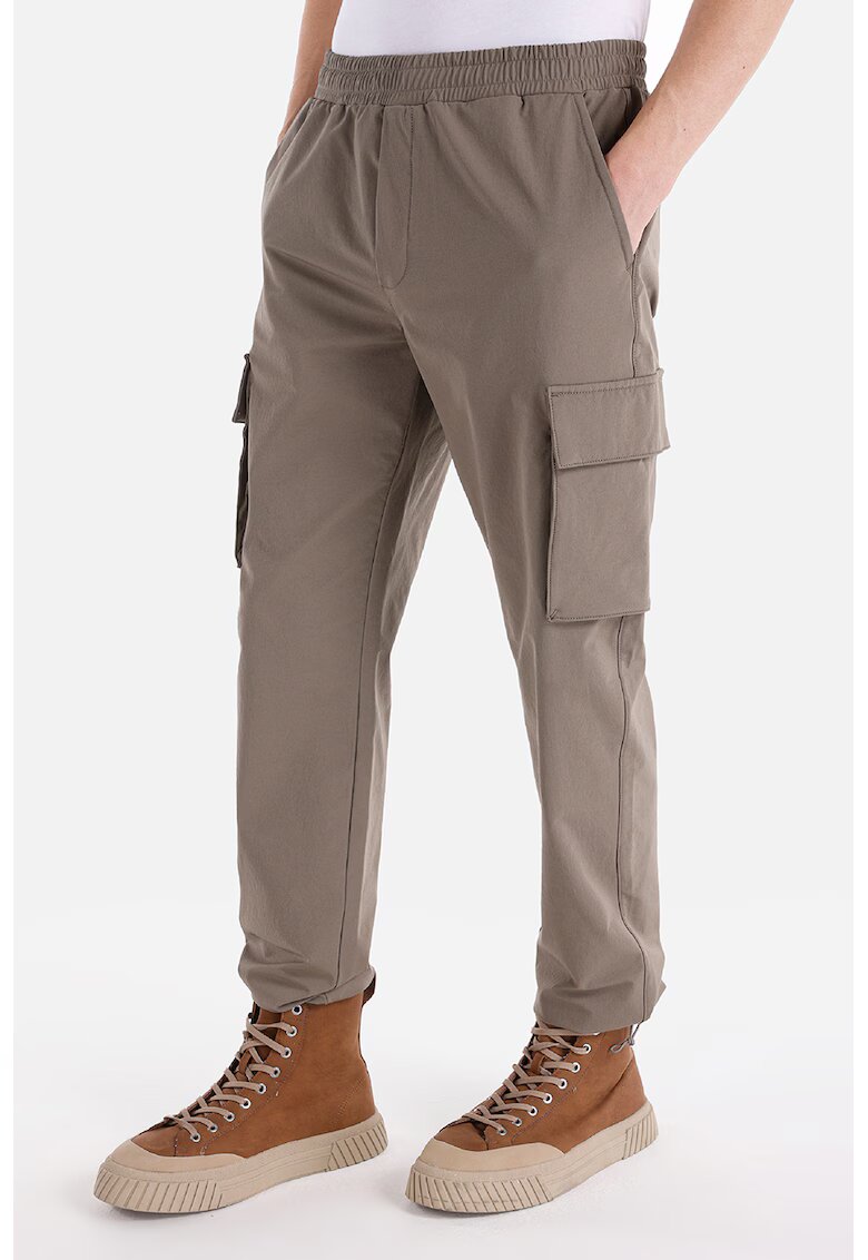 COLINS Pantaloni cargo cu talie elastica - Maro taupe