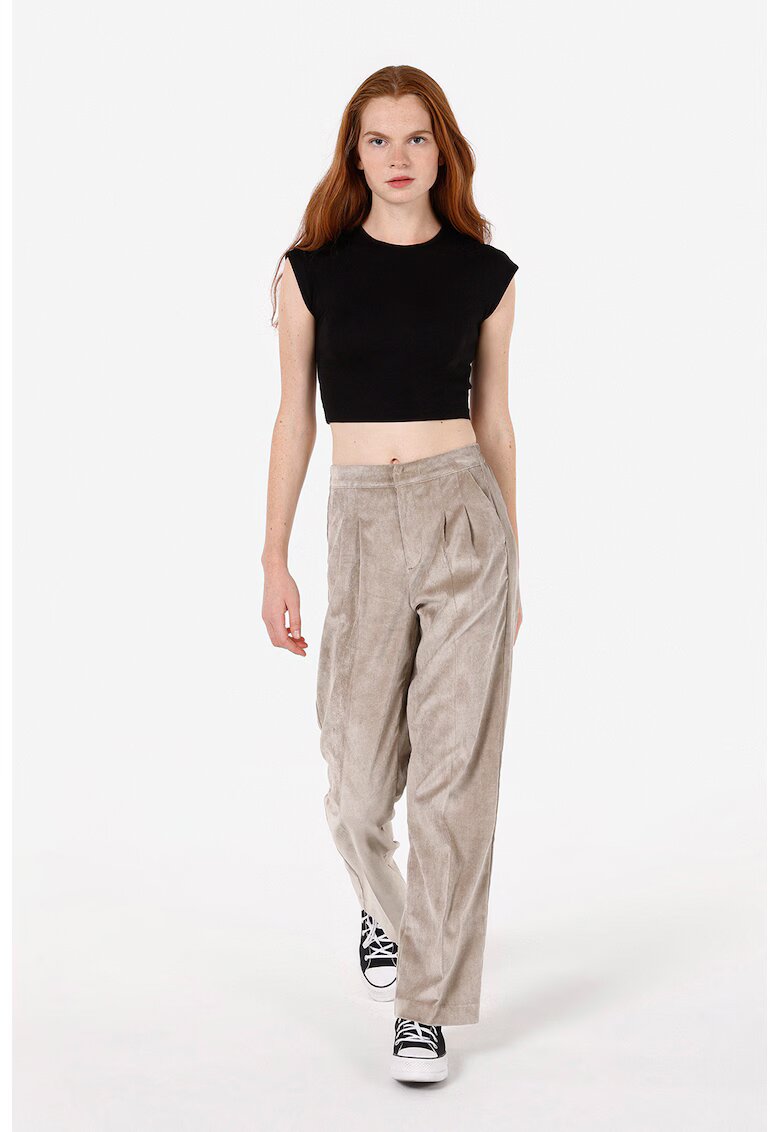 COLIN'S Pantaloni cu talie inalta si pliuri - Maro taupe deschis