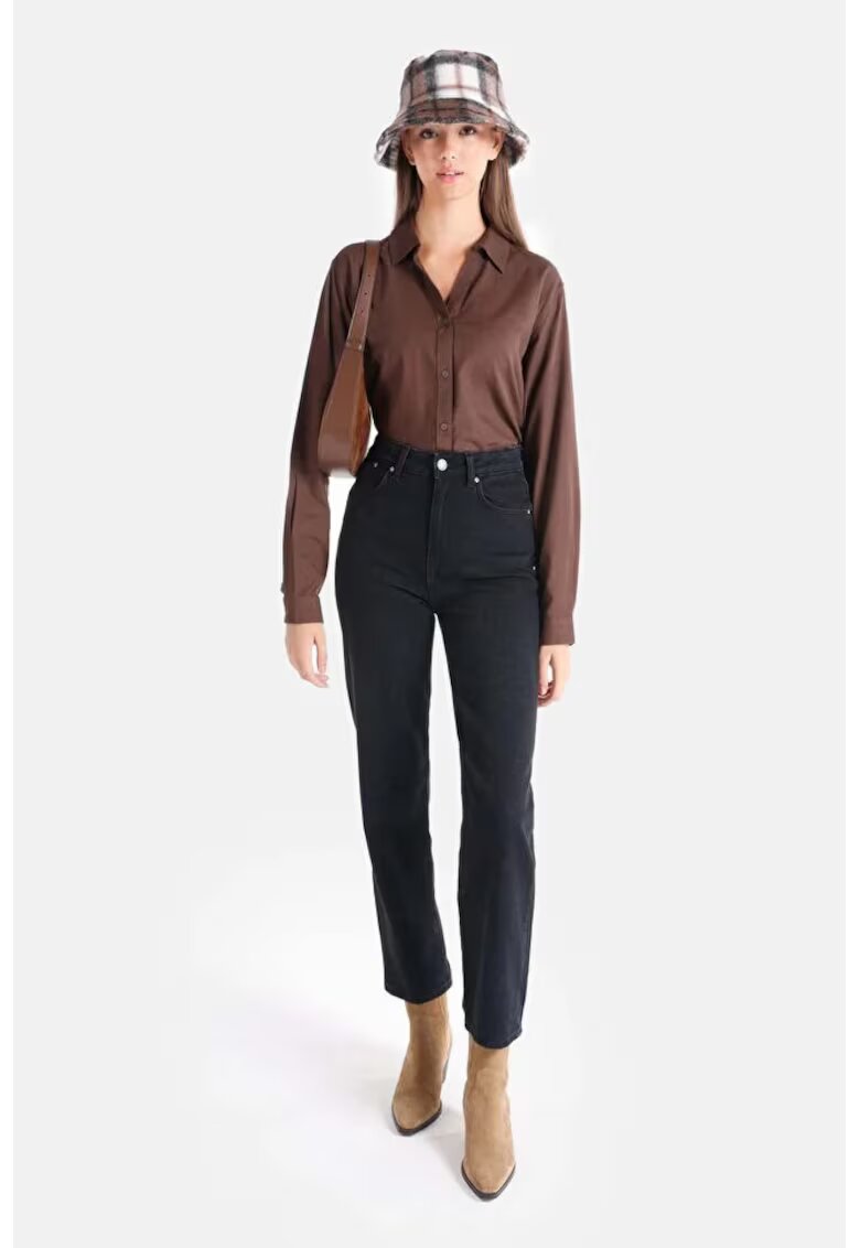 COLINS Pantaloni De Dama Negru Straight Fit 884 Lauren Cl1065415