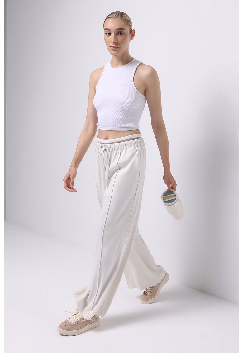COLIN'S Pantaloni sport relaxed fit cu talie inalta ajustabila - Alb fildes