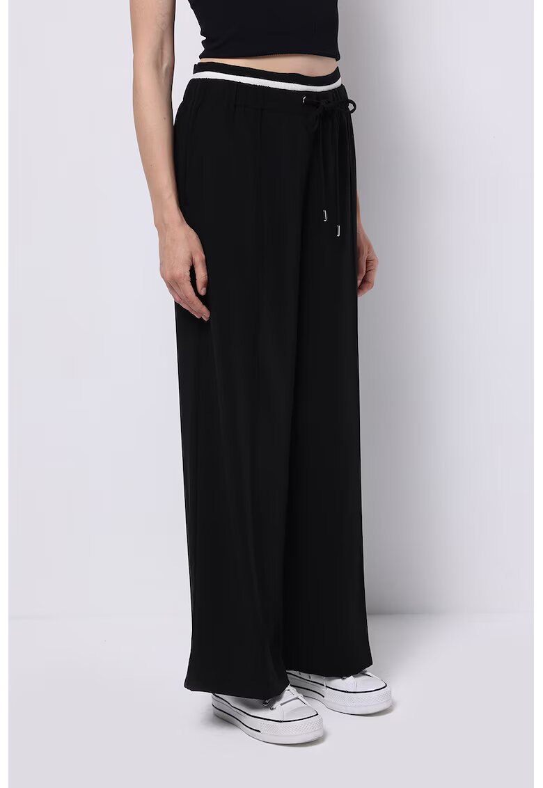 COLIN'S Pantaloni sport relaxed fit cu talie inalta ajustabila - Alb/Negru