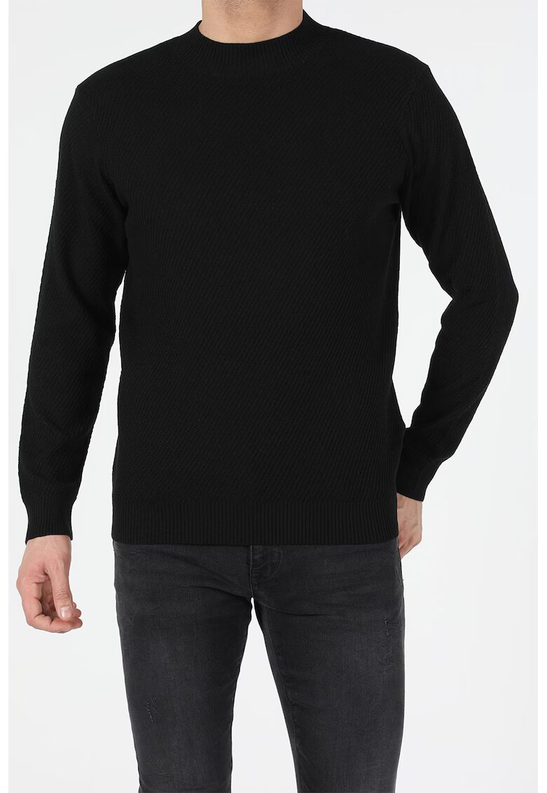 COLIN'S Pulover regular fit cu decolteu la baza gatului - Negru