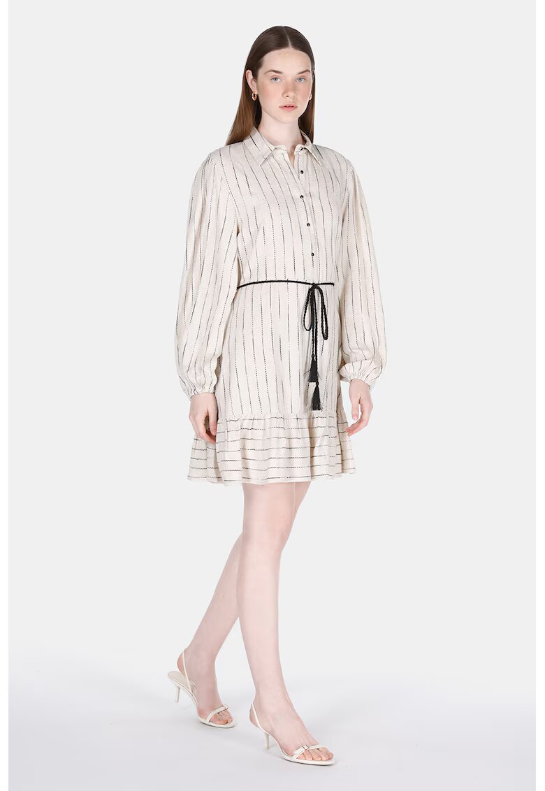 COLIN'S Rochie din amestec de in cu dungi - Bej/Negru stins