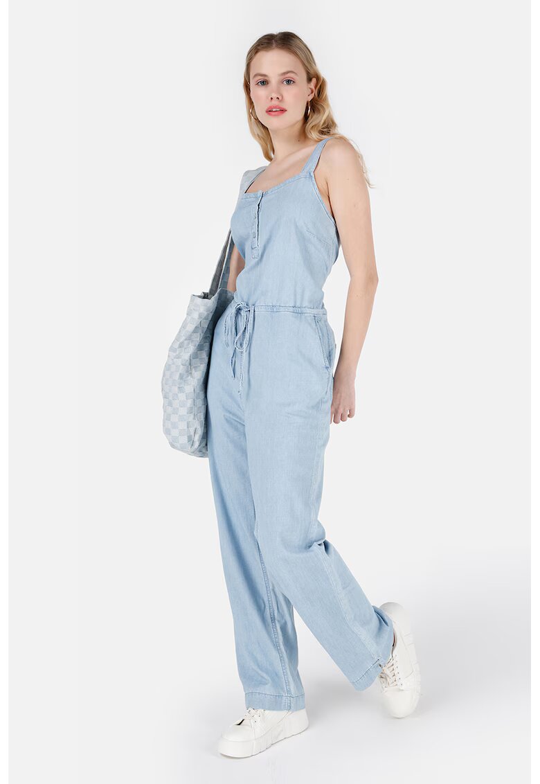 COLIN'S Salopeta din denim cu model uni si buzunare - Albastru deschis