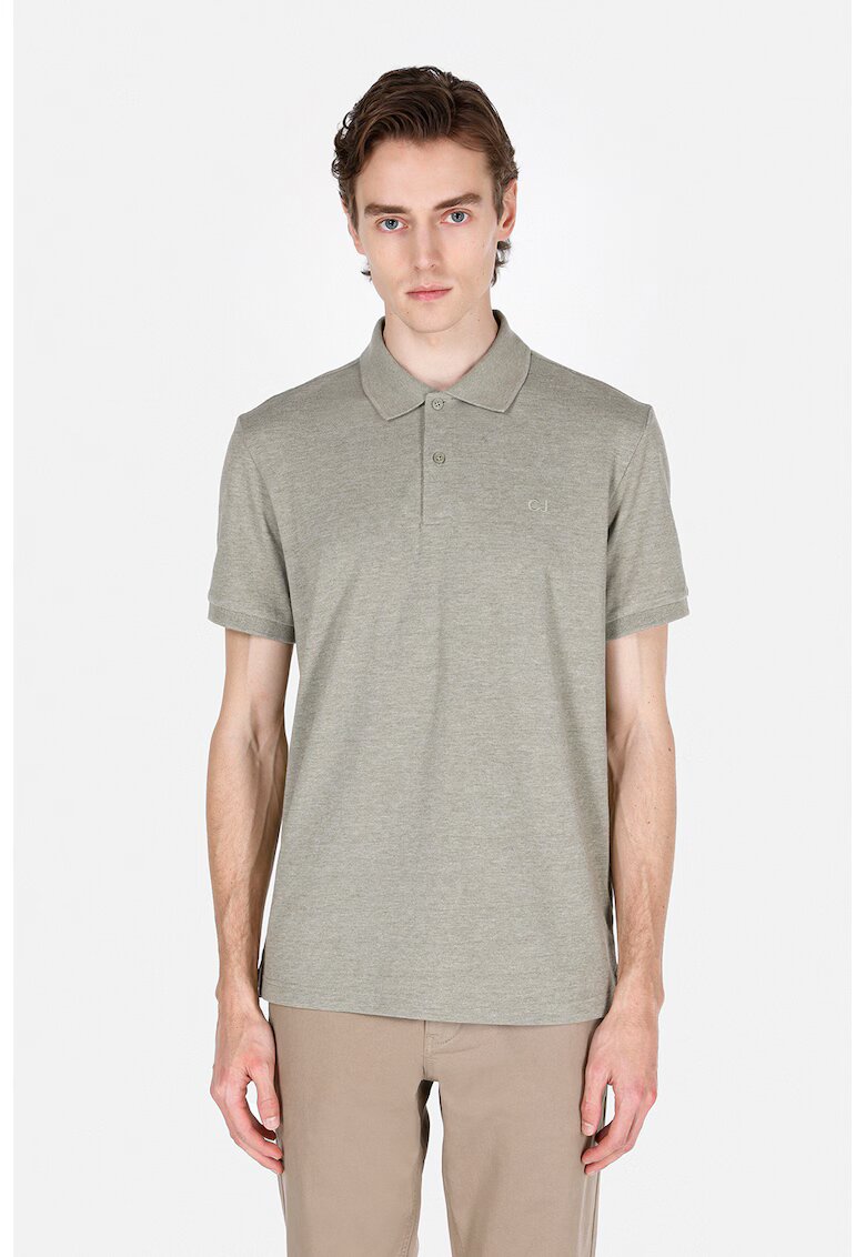 COLIN'S Tricou polo cu logo brodat - Verde melange