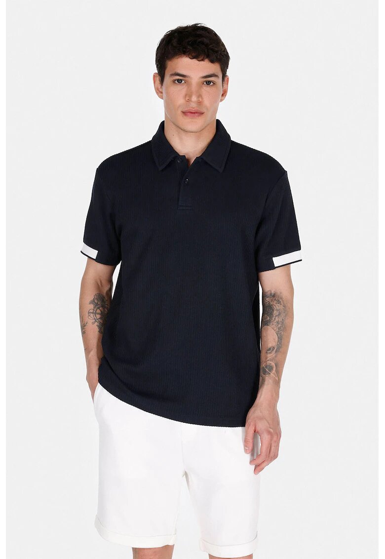 COLIN'S Tricou polo striat - Albastru ultramarin