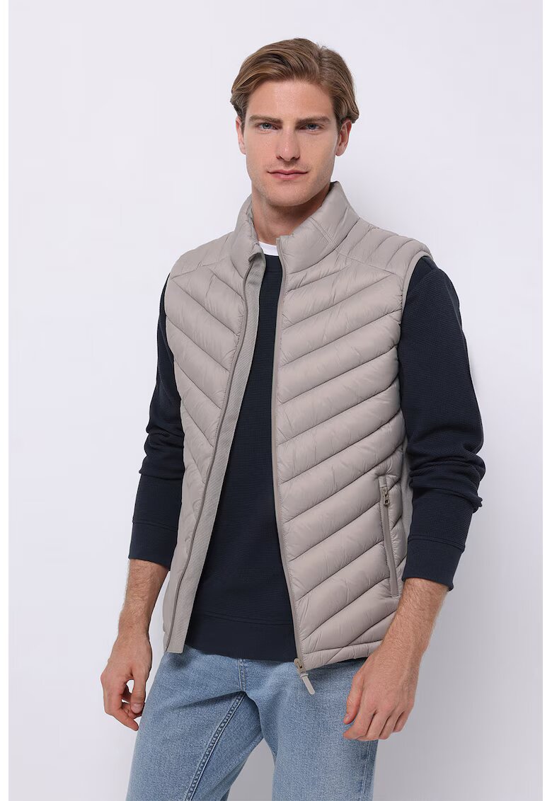COLIN'S Vesta slim-fit cu fermoar - Maro taupe deschis