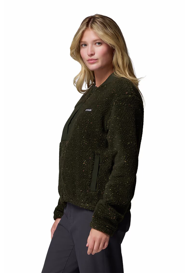 Columbia Bluza din material teddy pentru trekking Stellar Path - Verde padure